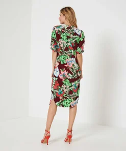 Kyra Vestido De Botones Flor Tropical Marena