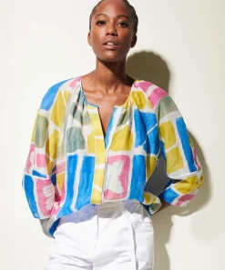 Luisa Cerano Blusa Ramio Estampado Grafico