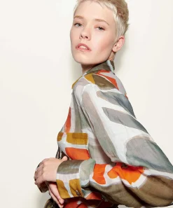 Luisa Cerano Blusa Ramio Estampado Grafico