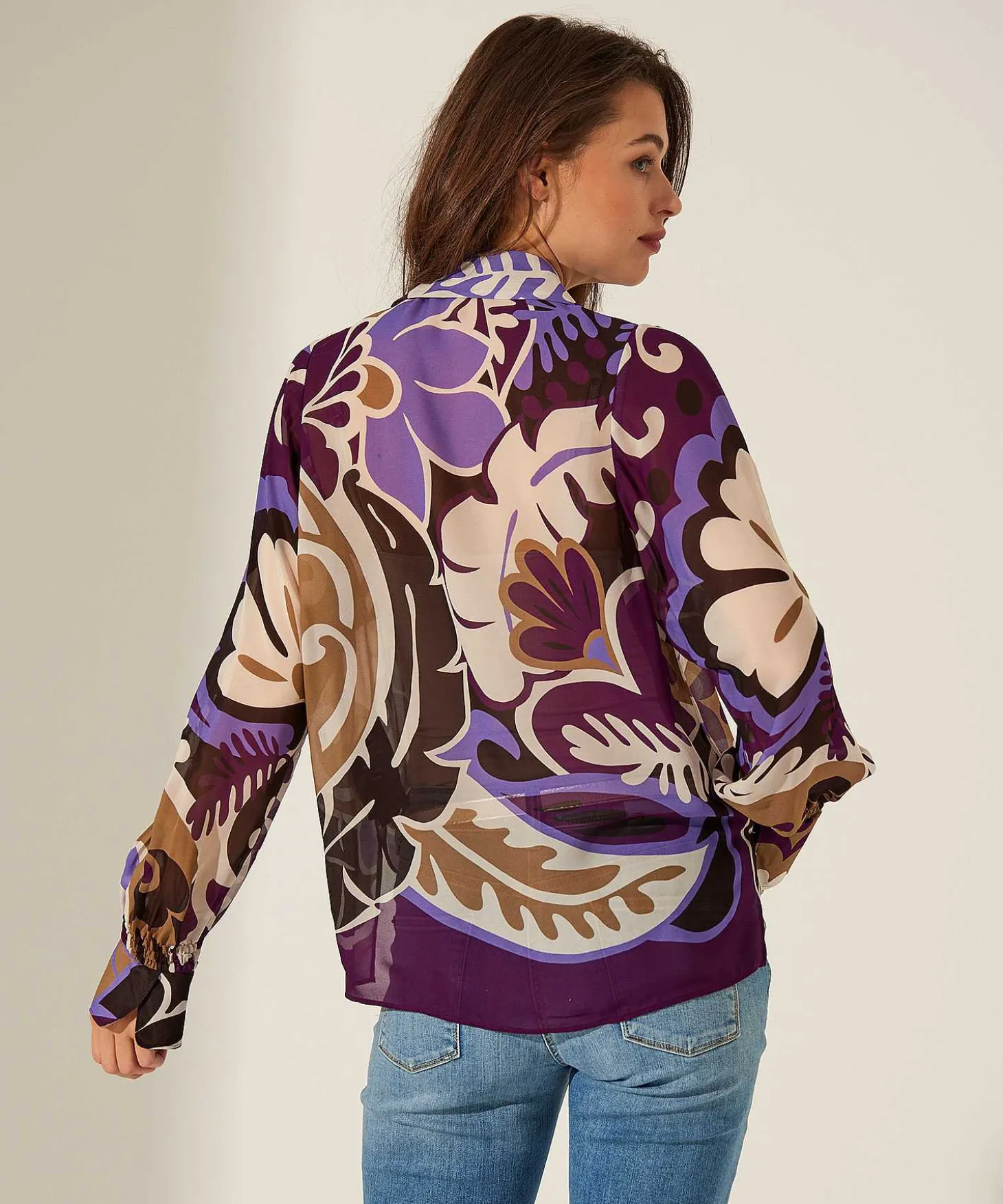 Luisa Cerano Blusa Voile Estampado Flores