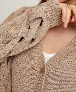 Luisa Cerano Cardigan Calado Lentejuelas