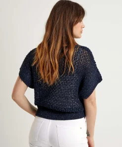 Luisa Cerano Jersey De Ganchillo Manga Corta Lentejuelas