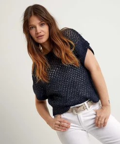 Luisa Cerano Jersey De Ganchillo Manga Corta Lentejuelas