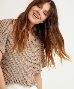 Luisa Cerano Jersey De Ganchillo Manga Corta Lentejuelas