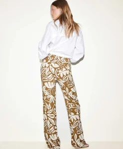 Luisa Cerano Pantalon Palazzo Estampado Hojas