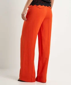 Luisa Cerano Pantalones Anchos De Mezcla De Lino