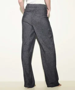 Luisa Cerano Pantalones Anchos De Mezcla De Lino Look Denim
