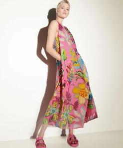 Luisa Cerano Vestido Sin Mangas Estampado Flores Tropicales