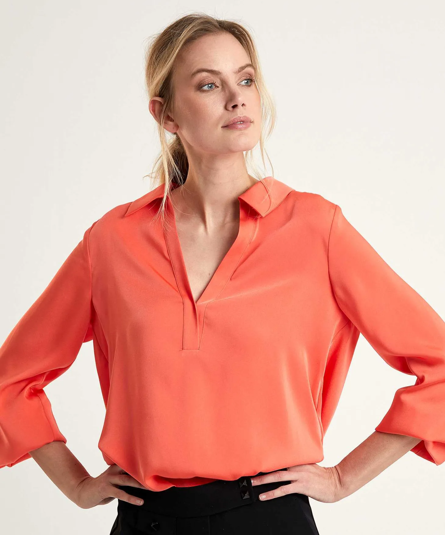 Marc Cain Blusa Sedosa Cuello Polo