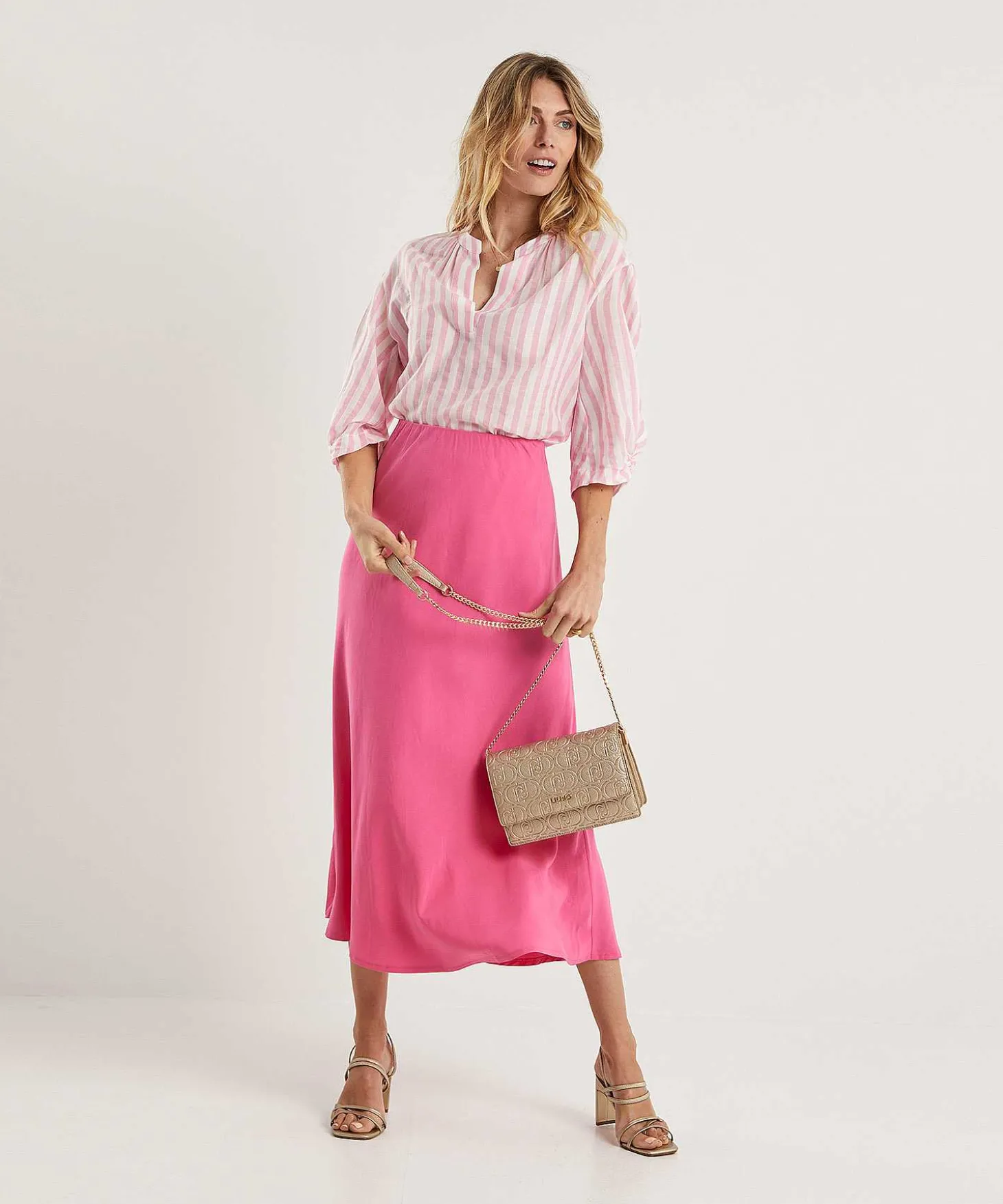Marc Cain Blusa Voile De Algodon Rayas