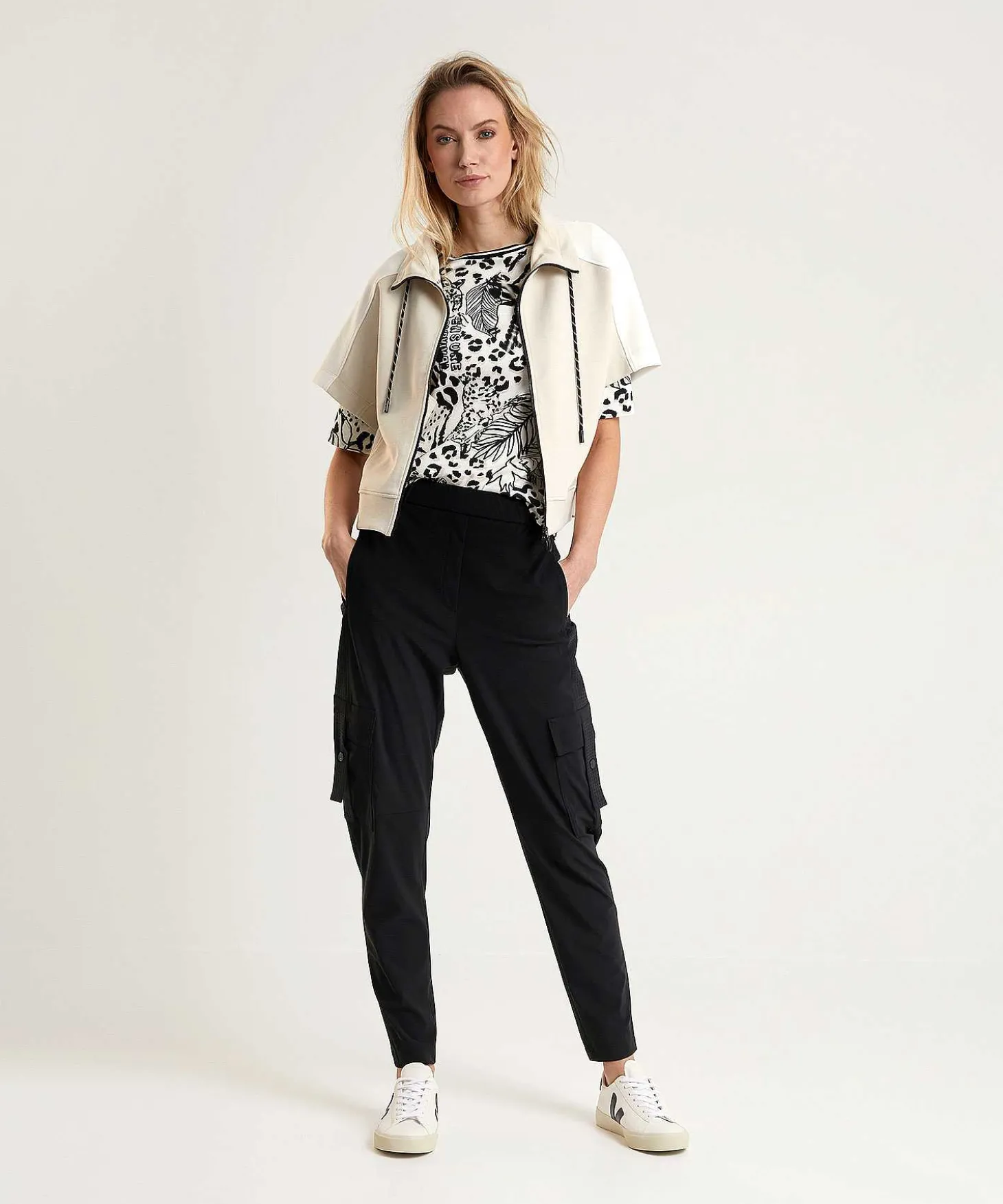 Marc Cain Camiseta Deportiva Rib Jersey Jungle Print
