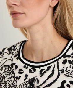 Marc Cain Camiseta Deportiva Rib Jersey Jungle Print
