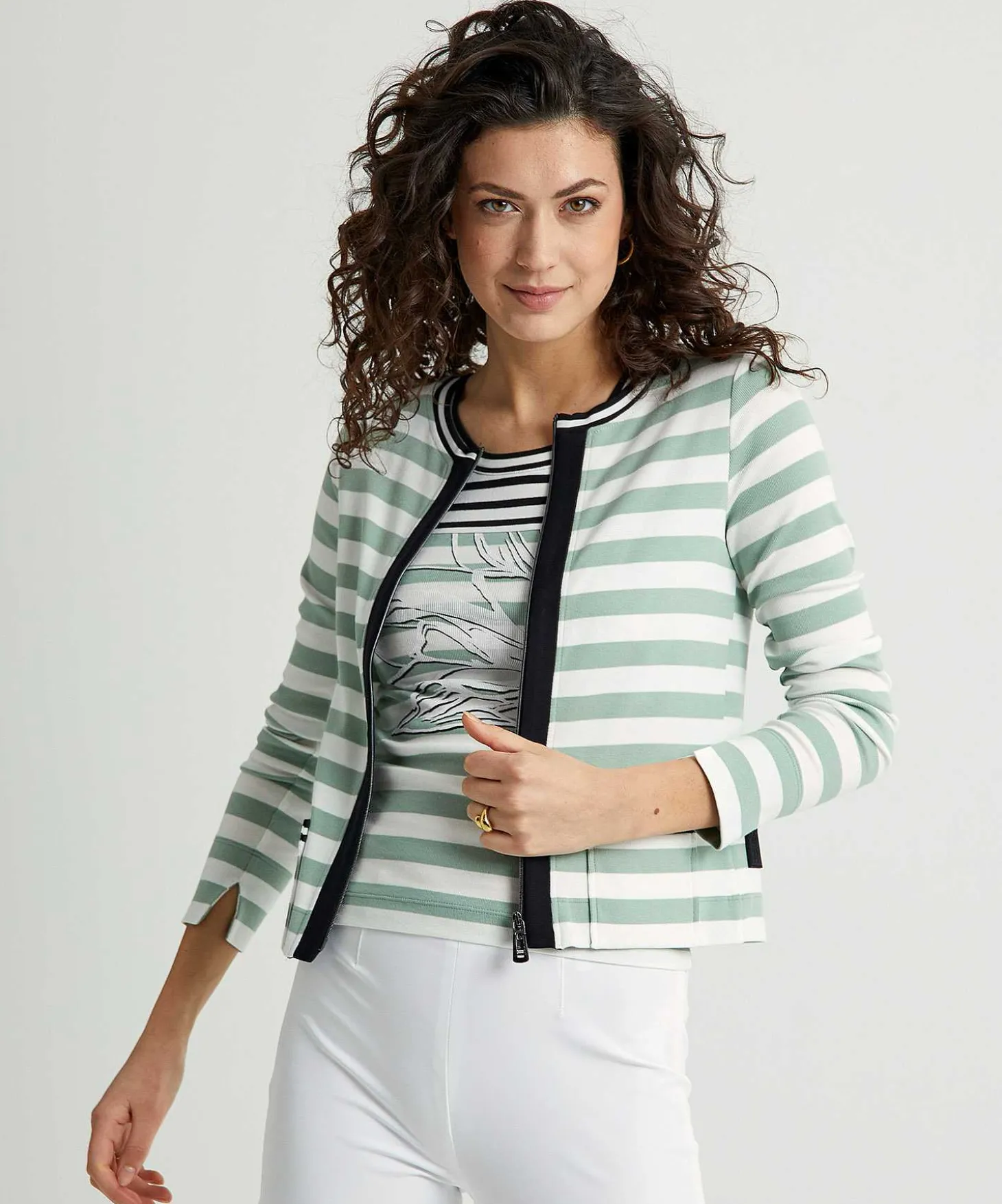 Marc Cain Cardigan Deportivo Rayas