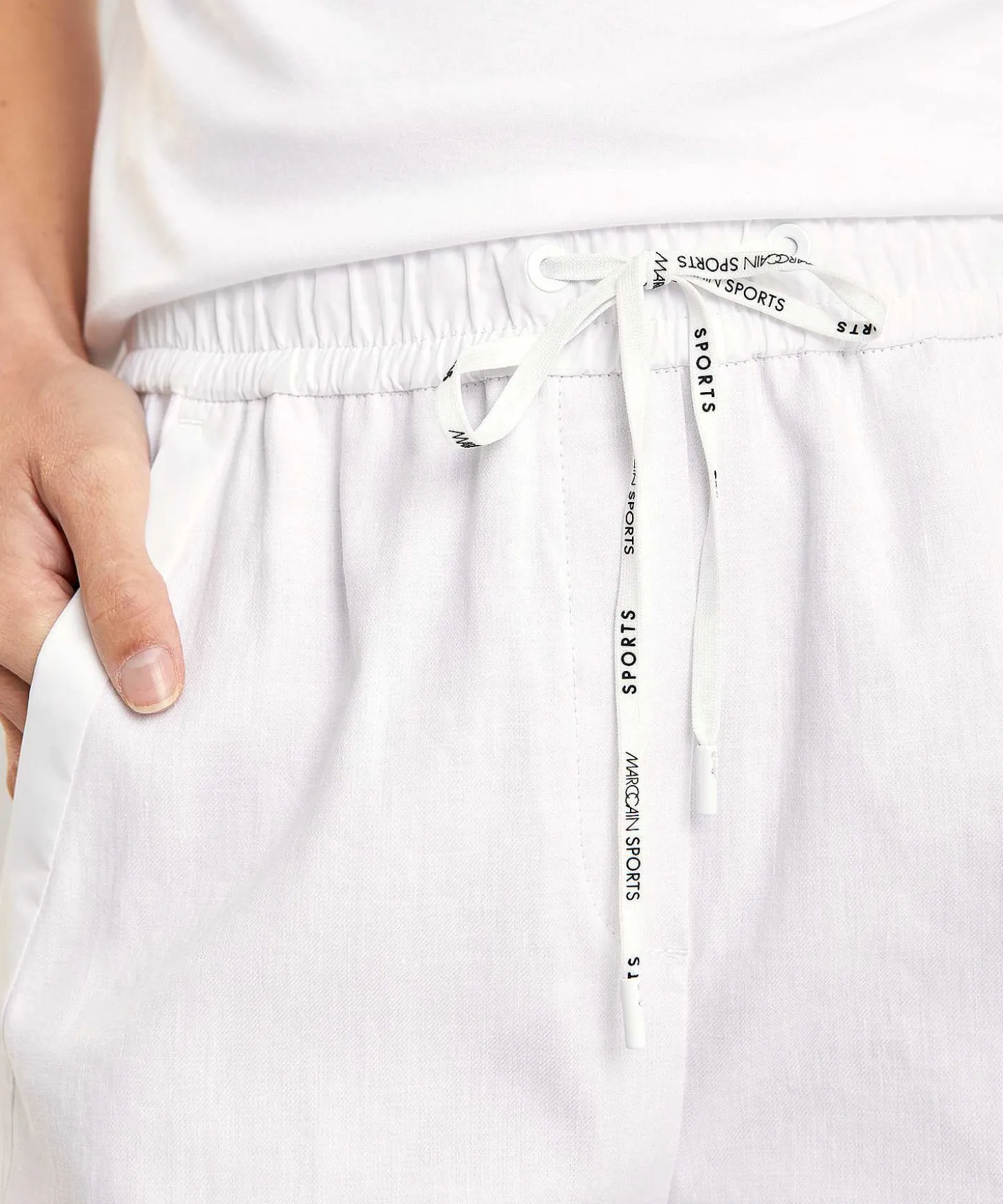 Marc Cain Pantalon Deportivo Cropped Mezcla De Lino Wusu