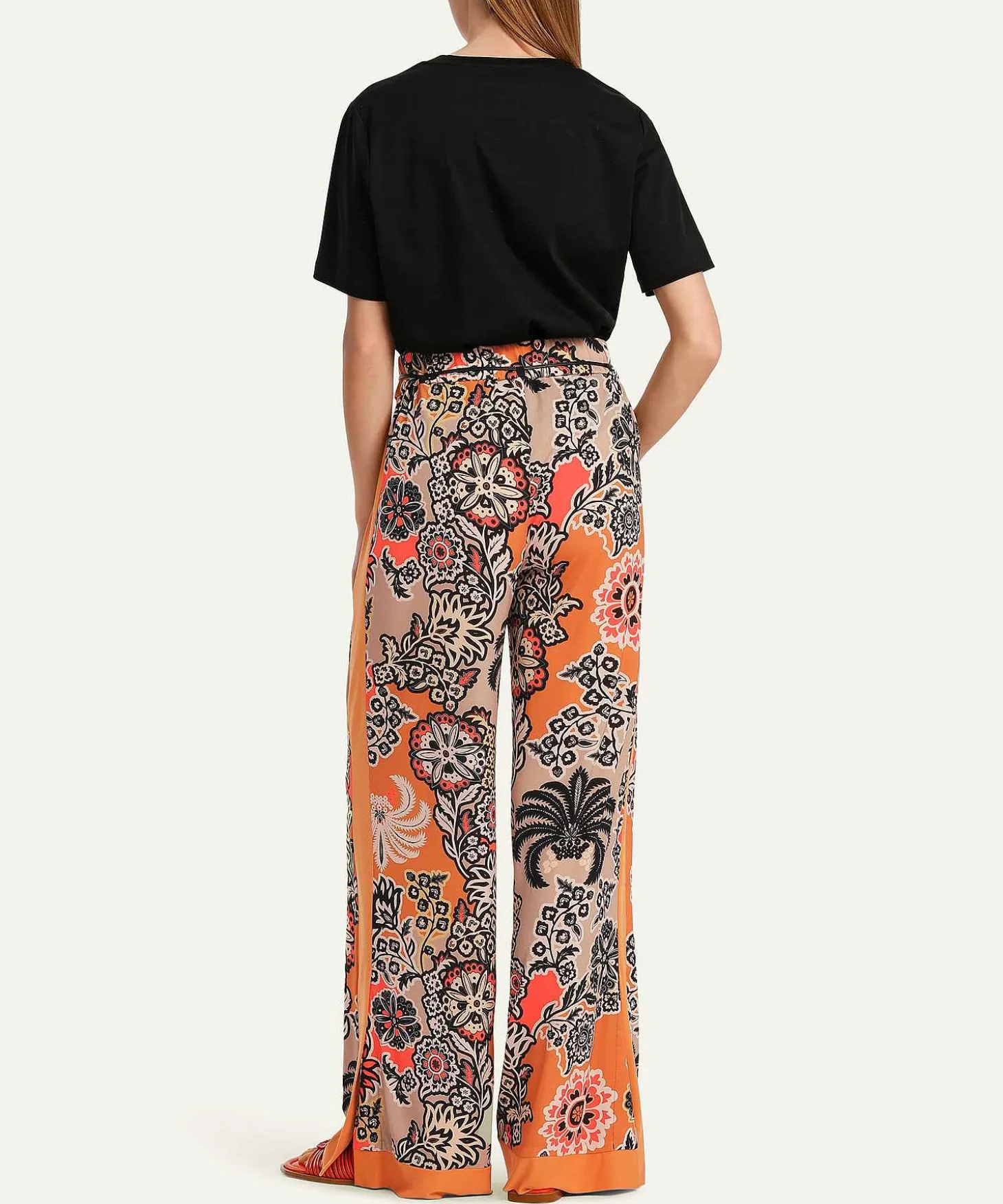 Marc Cain Pantalon Slinky Palazzo Estampado De Flores Wedi