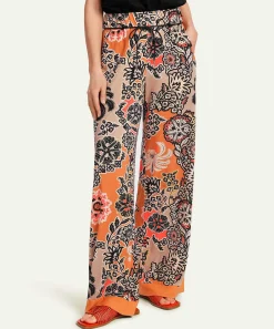 Marc Cain Pantalon Slinky Palazzo Estampado De Flores Wedi