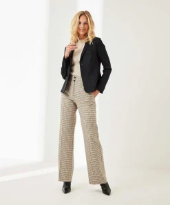 Marc Cain Pantalones Anchos Con Estampado De Cuadros Waxhaw