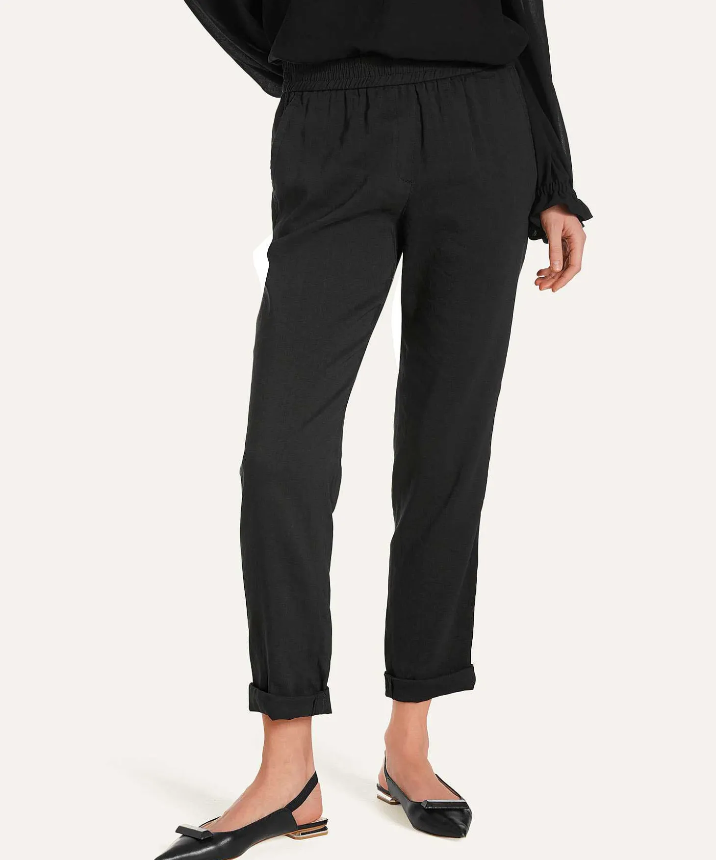 Marc Cain Pantalones De Mezcla De Lino Roanne