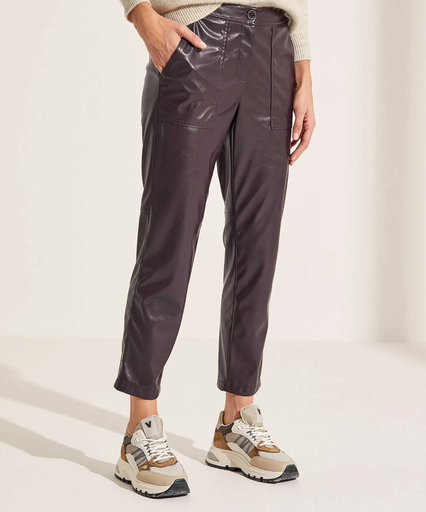 Marc Cain Pantalones Deportivos De Trabajo Rikaze De Cuero Vegano
