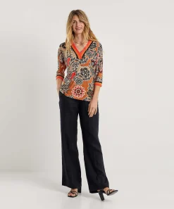 Marc Cain Slinky Kimono Top Estampado De Flores