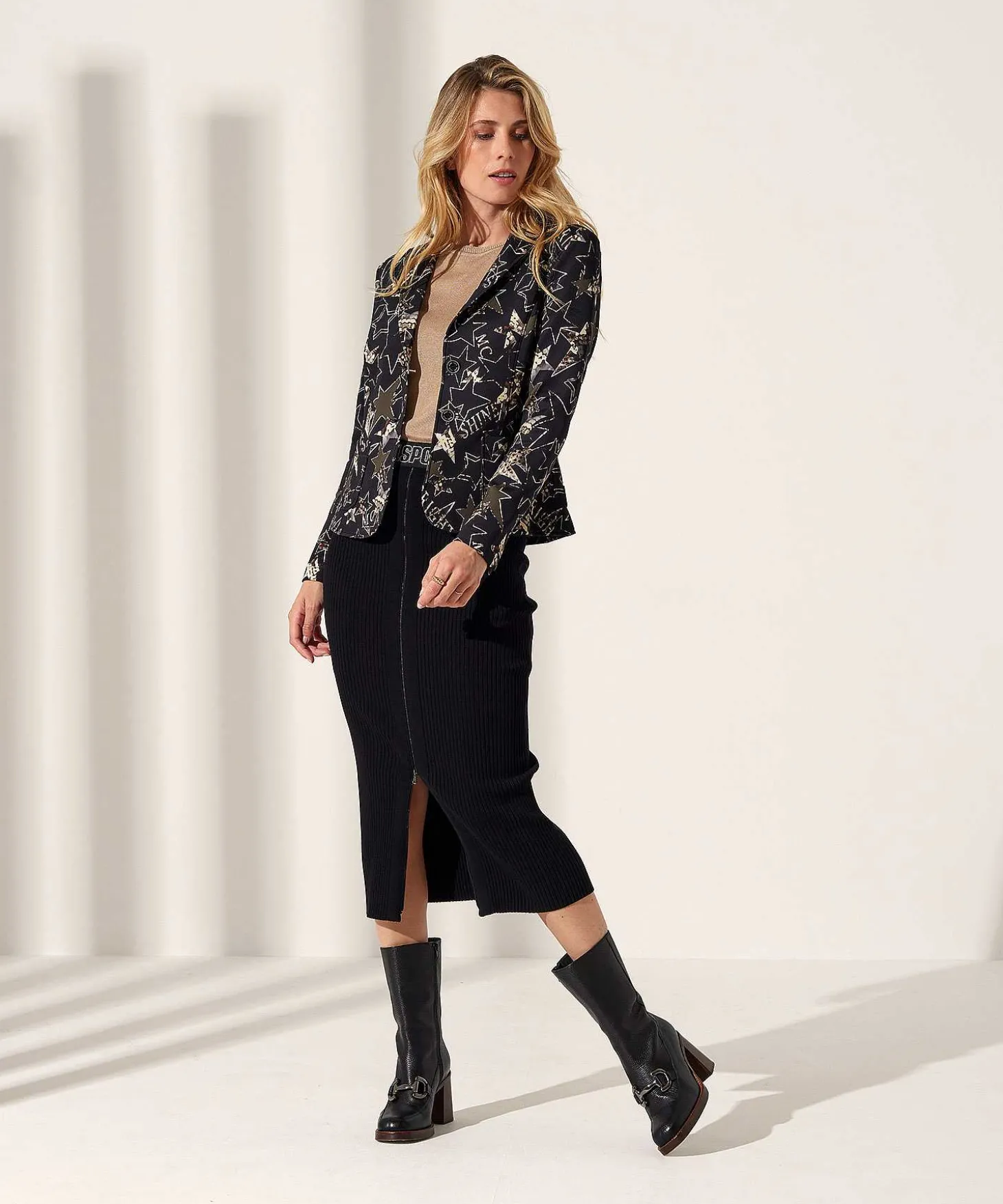 Marc Cain Sports Blazer De Buceo Con Estampado De Estrellas