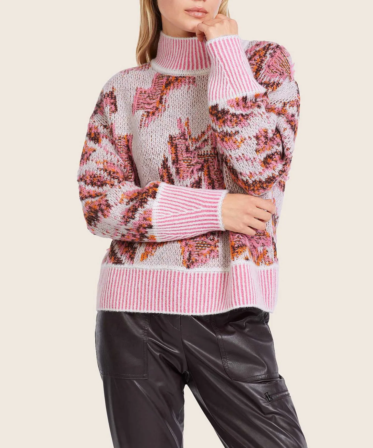 Marc Cain Sports Jacquard Cuello Alto Mezcla De Lana