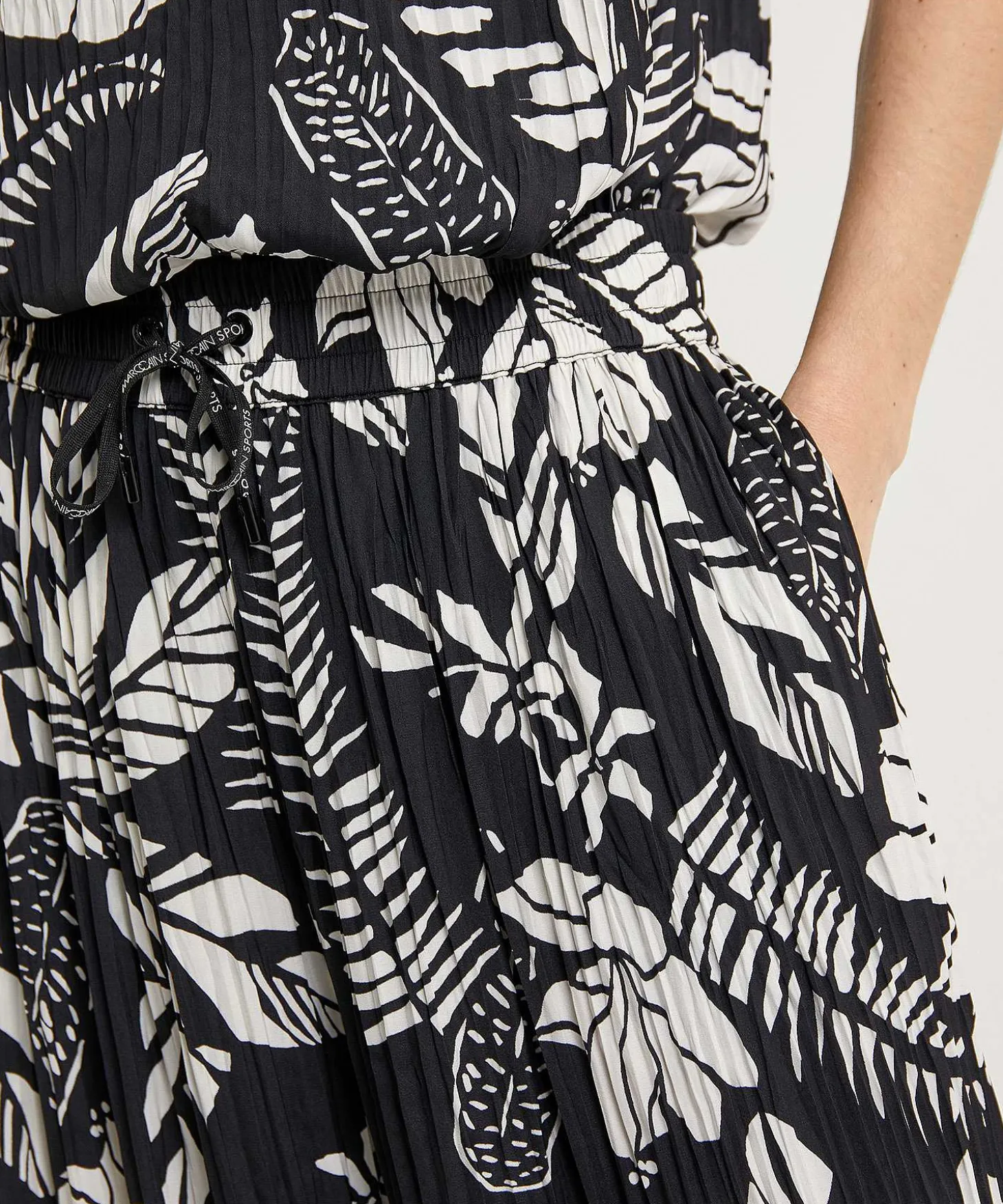 Marc Cain Sports Pantalon Palazzo Plisado Estampado Floral Lana