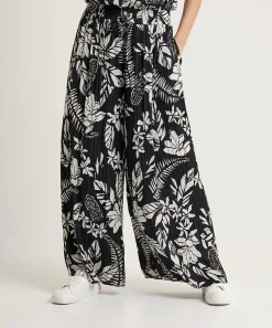 Marc Cain Sports Pantalon Palazzo Plisado Estampado Floral Lana