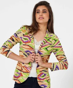 Ml Collections Blazer Cenido Con Estampado De Remolinos