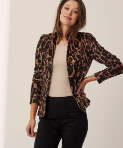 Ml Collections Blazer De Chenilla Con Estampado De Leopardo