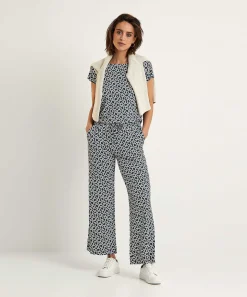 No Man'S Land Pantalones Palazzo Recortados Slinky Retro