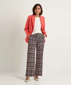 No Man'S Land Pantalones Palazzo Cenidos Con Estampado Borroso