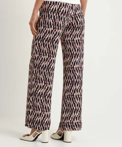 No Man'S Land Pantalones Palazzo Cenidos Con Estampado Borroso