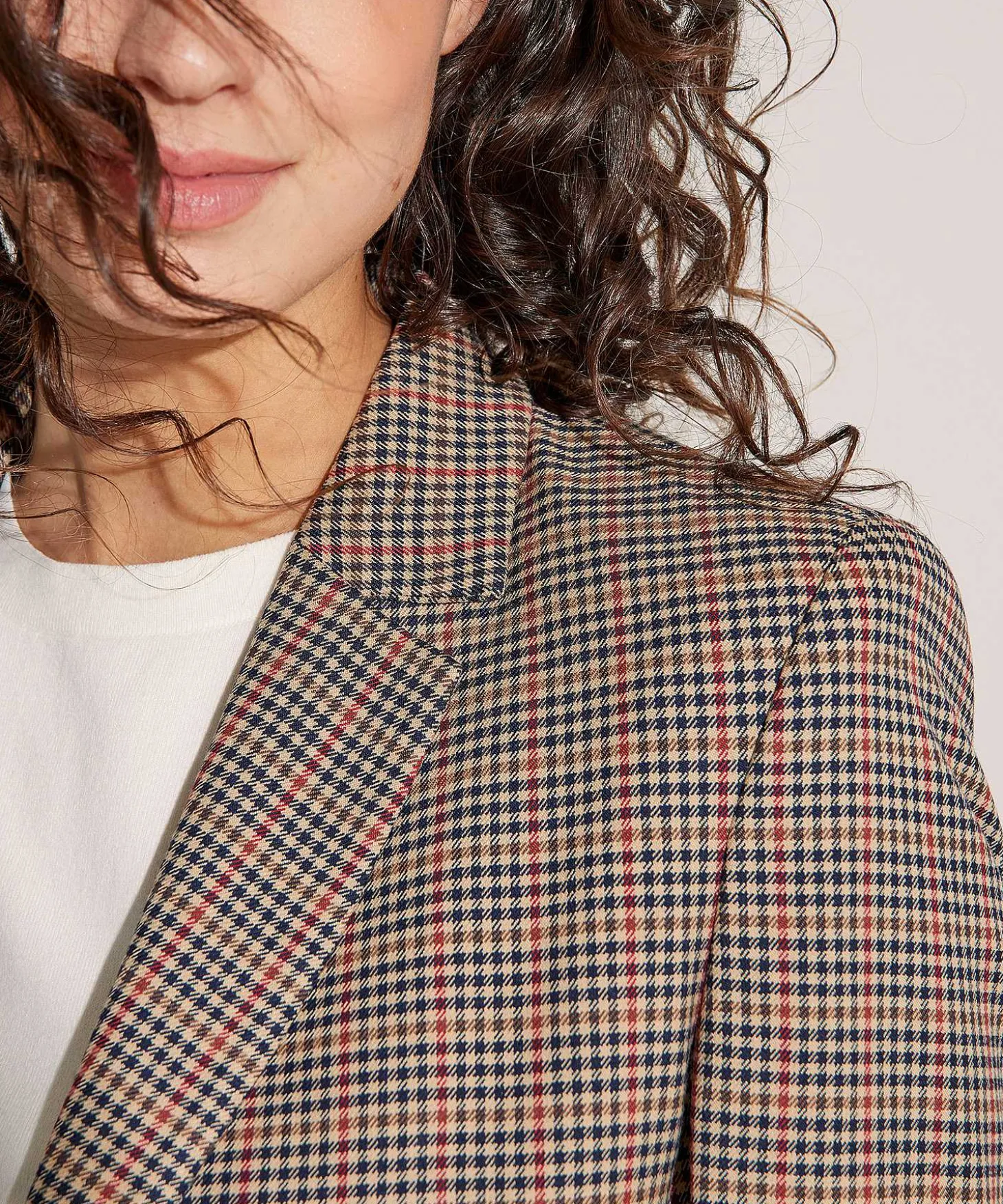 Oui Blazer Cuadros Finos