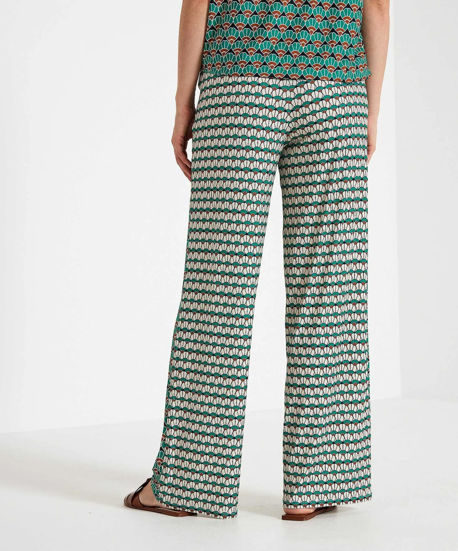 Oui Slinky Pantalones Anchos Con Estampado Retro
