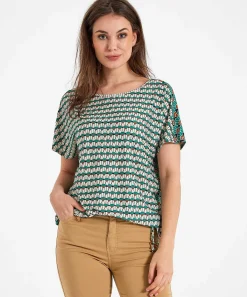 Oui Slinky Shirt Retroprint Cordon