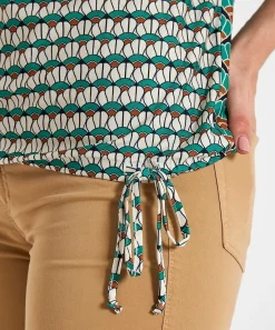 Oui Slinky Shirt Retroprint Cordon
