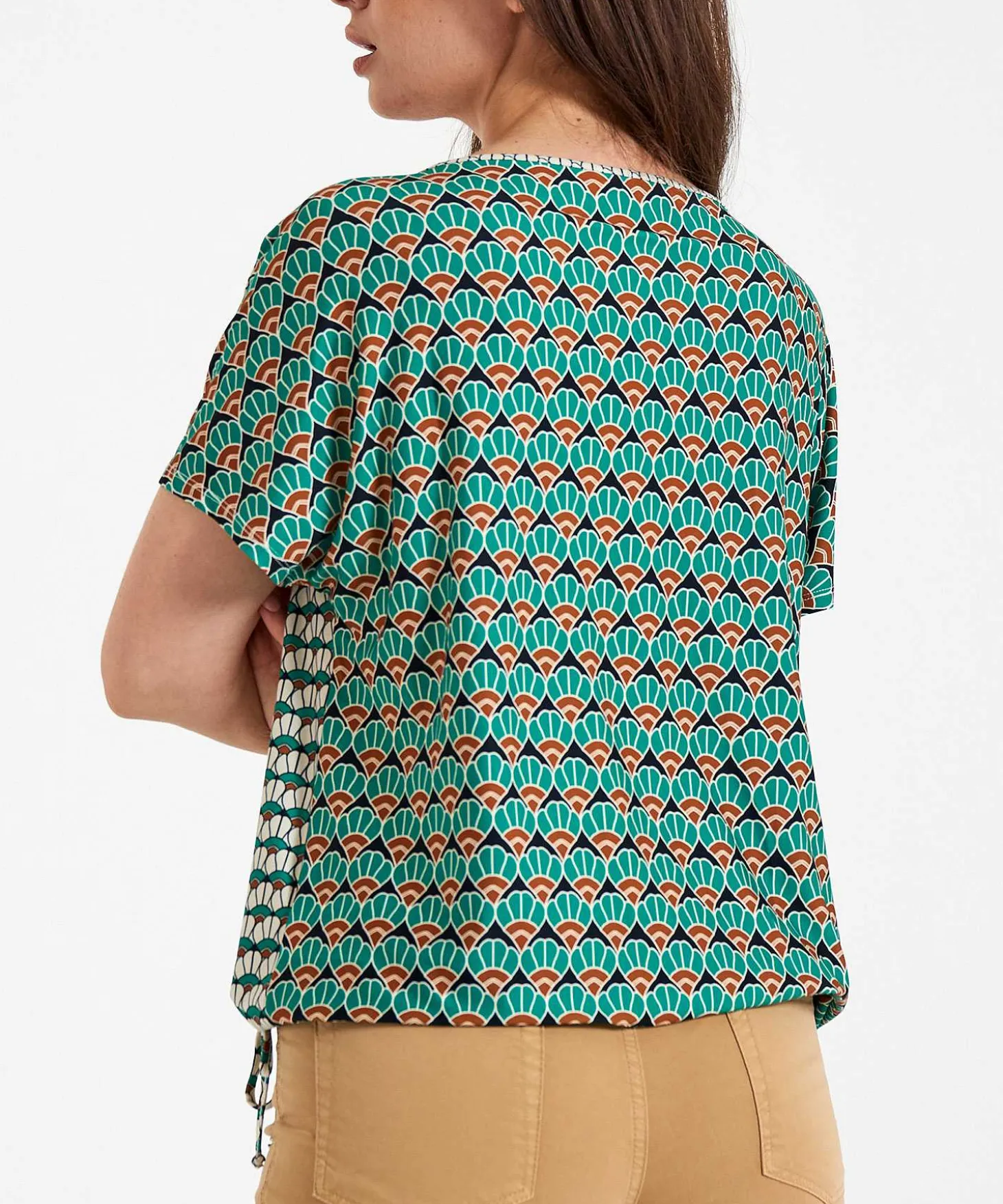 Oui Slinky Shirt Retroprint Cordon