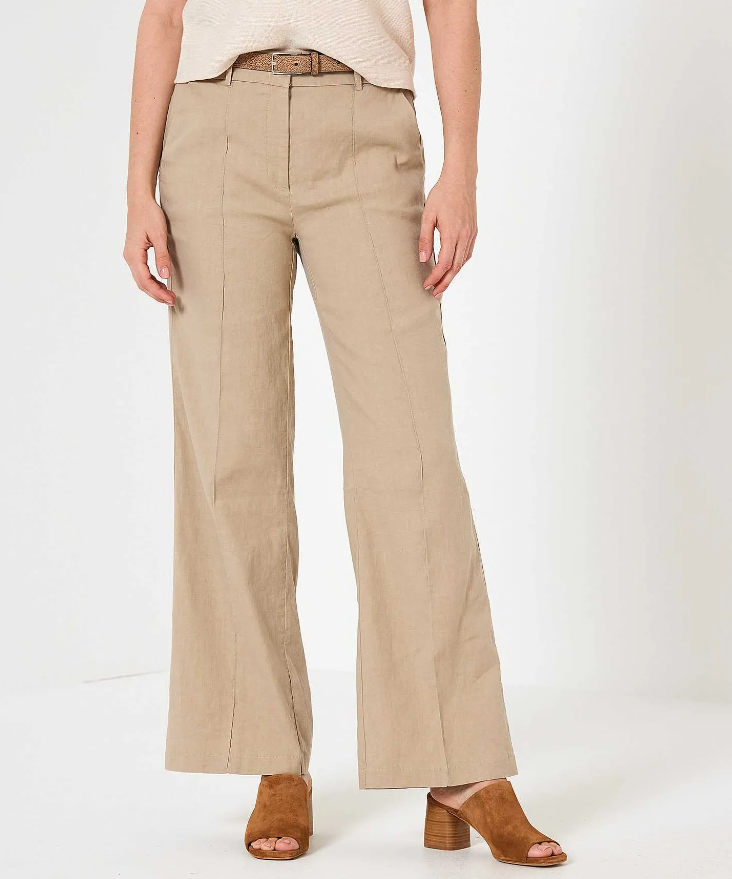 Pantalon Ancho Cambio Mezcla Lino Amelie