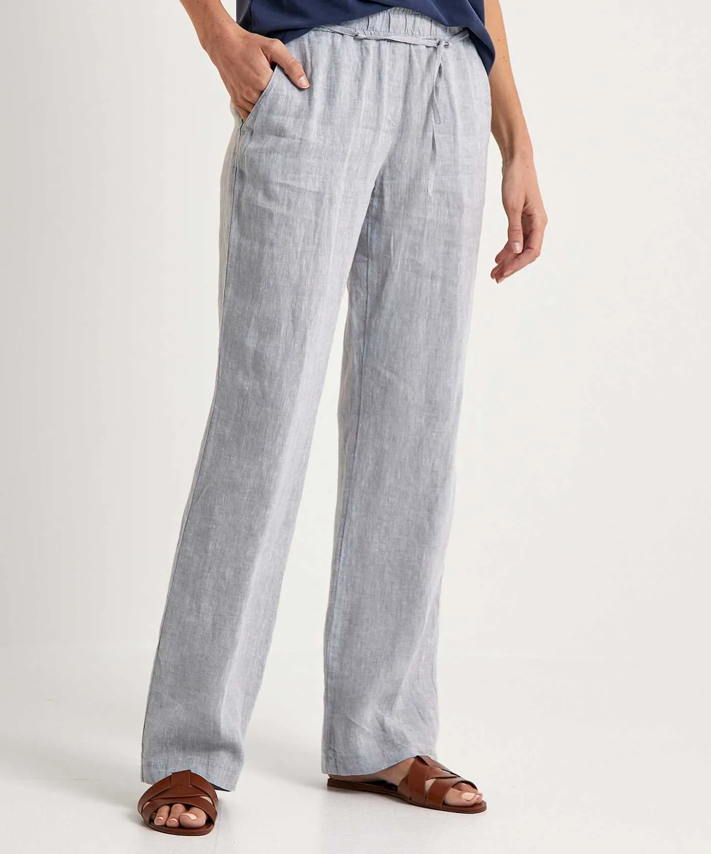 Pantalon Ancho De Lino Brax Farina