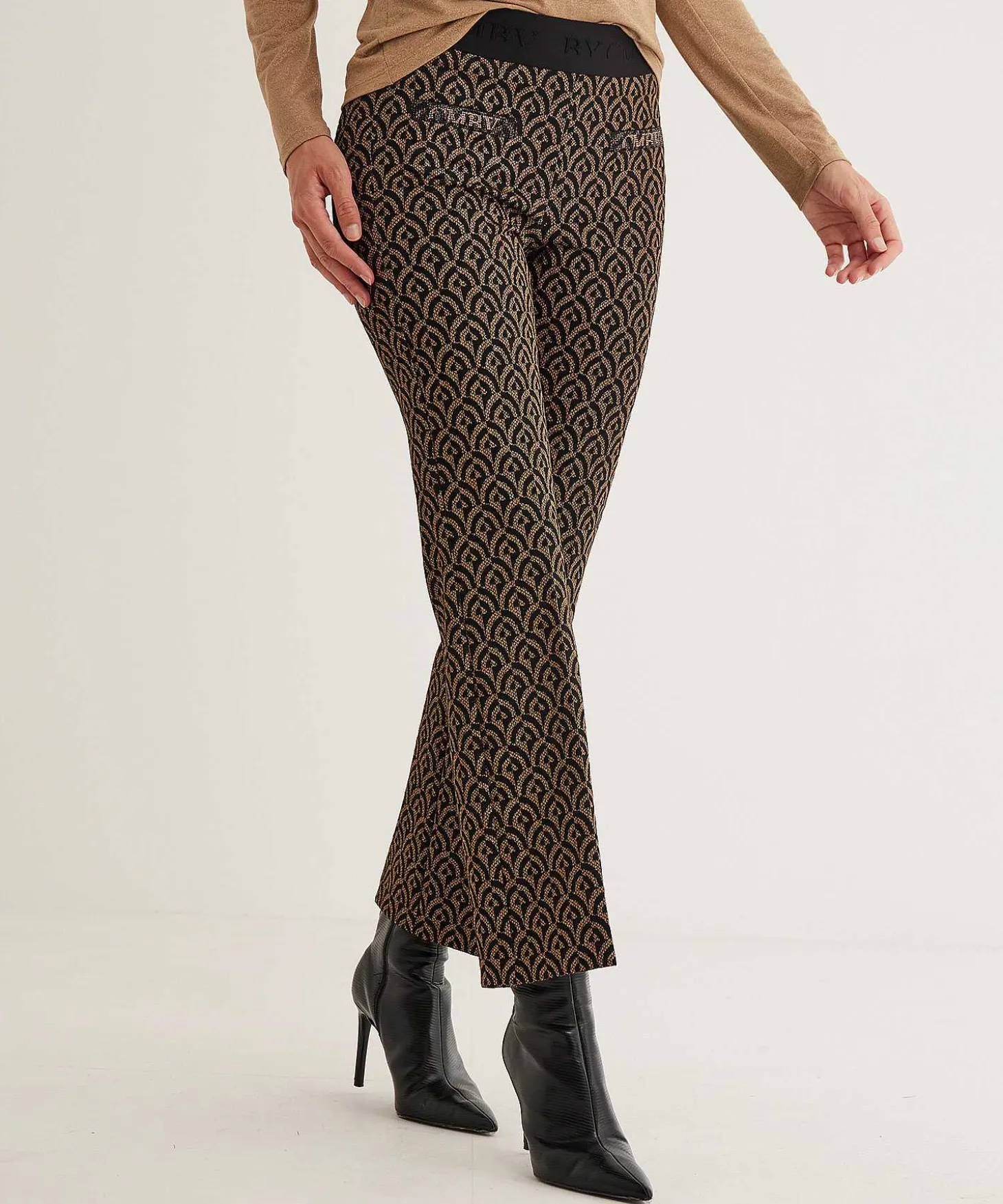 Pantalon Cambio Kick Flare Jacquard Lurex Faith