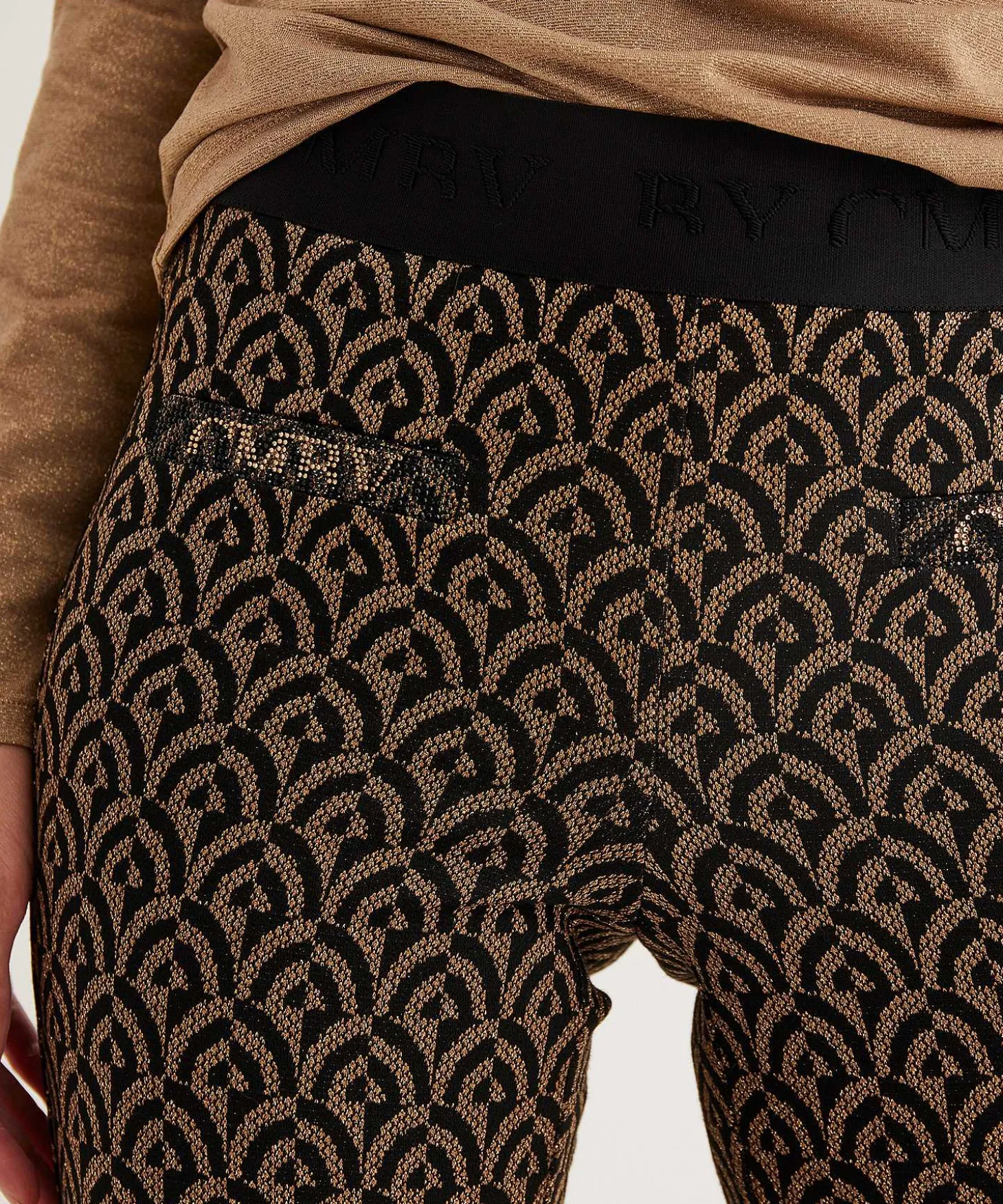 Pantalon Cambio Kick Flare Jacquard Lurex Faith