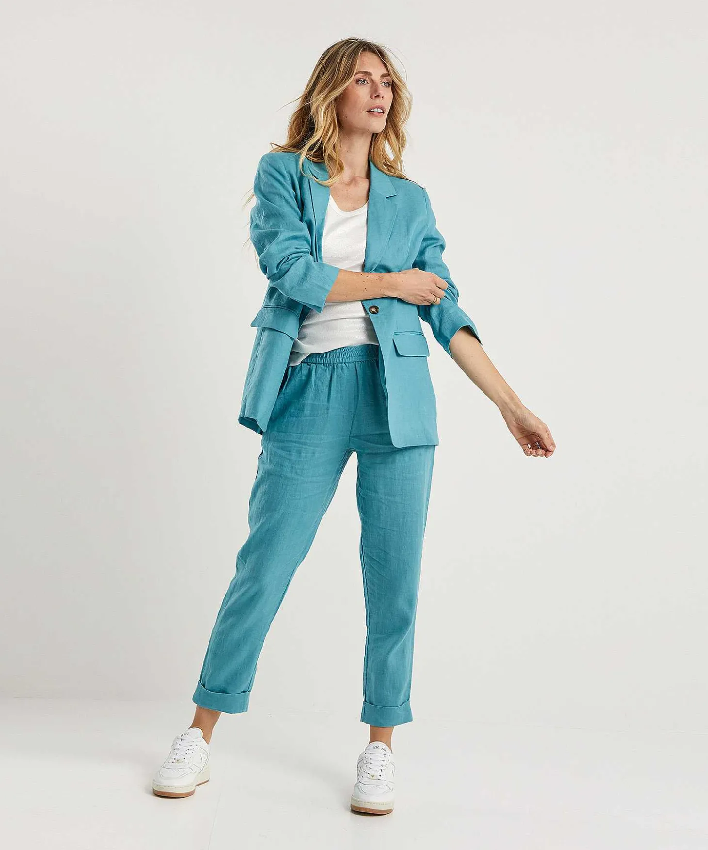 Pantalon De Lino Con Vuelta Emotions