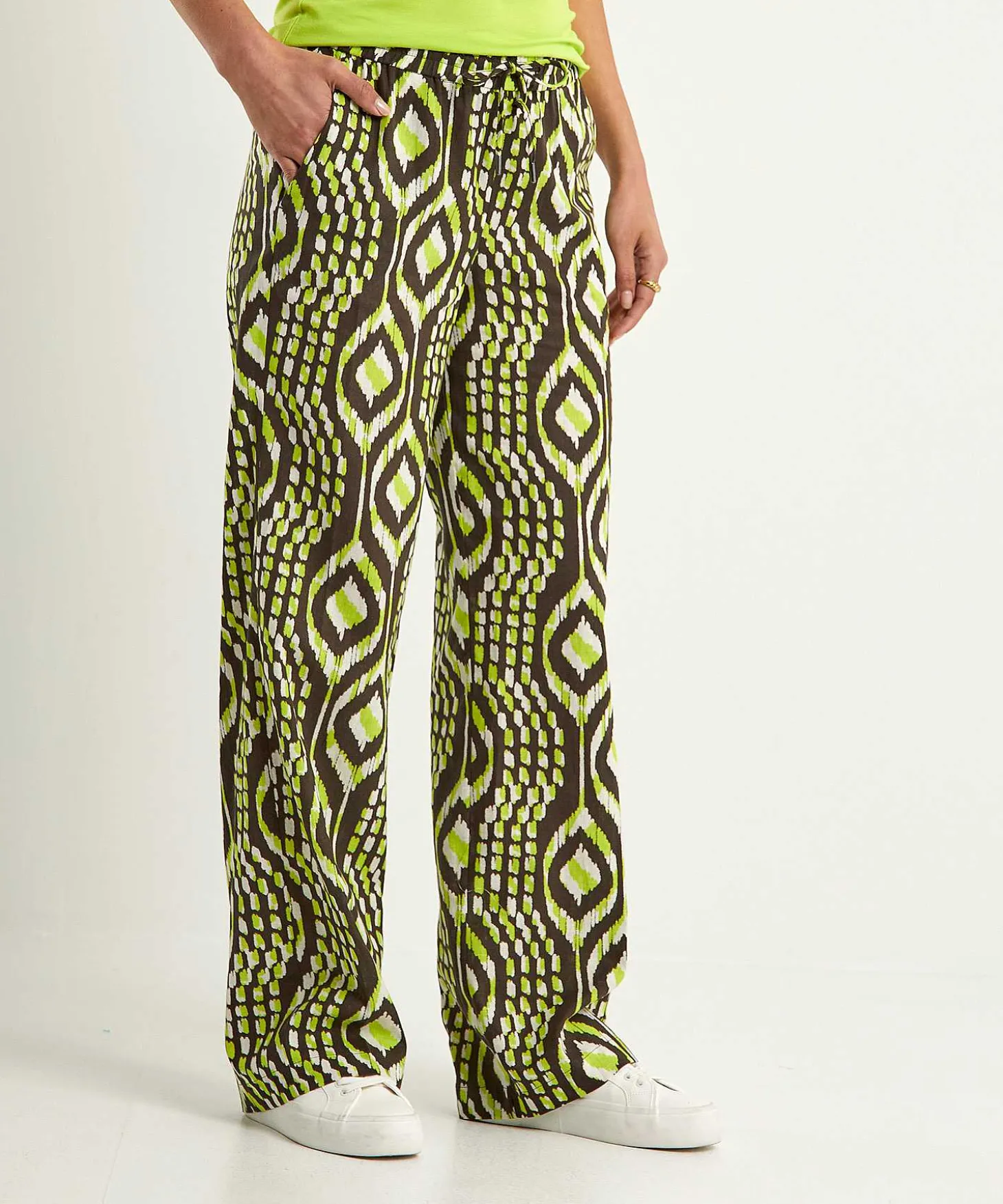 Pantalon Kyra Mezcla De Lino Estampado Ikat Miranda