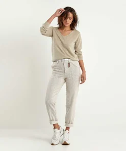 Pantalon Paperbag Moscu Con Rayas Margarita