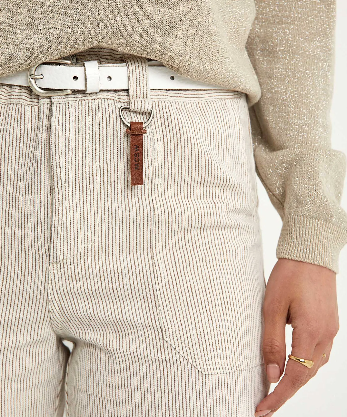 Pantalon Paperbag Moscu Con Rayas Margarita