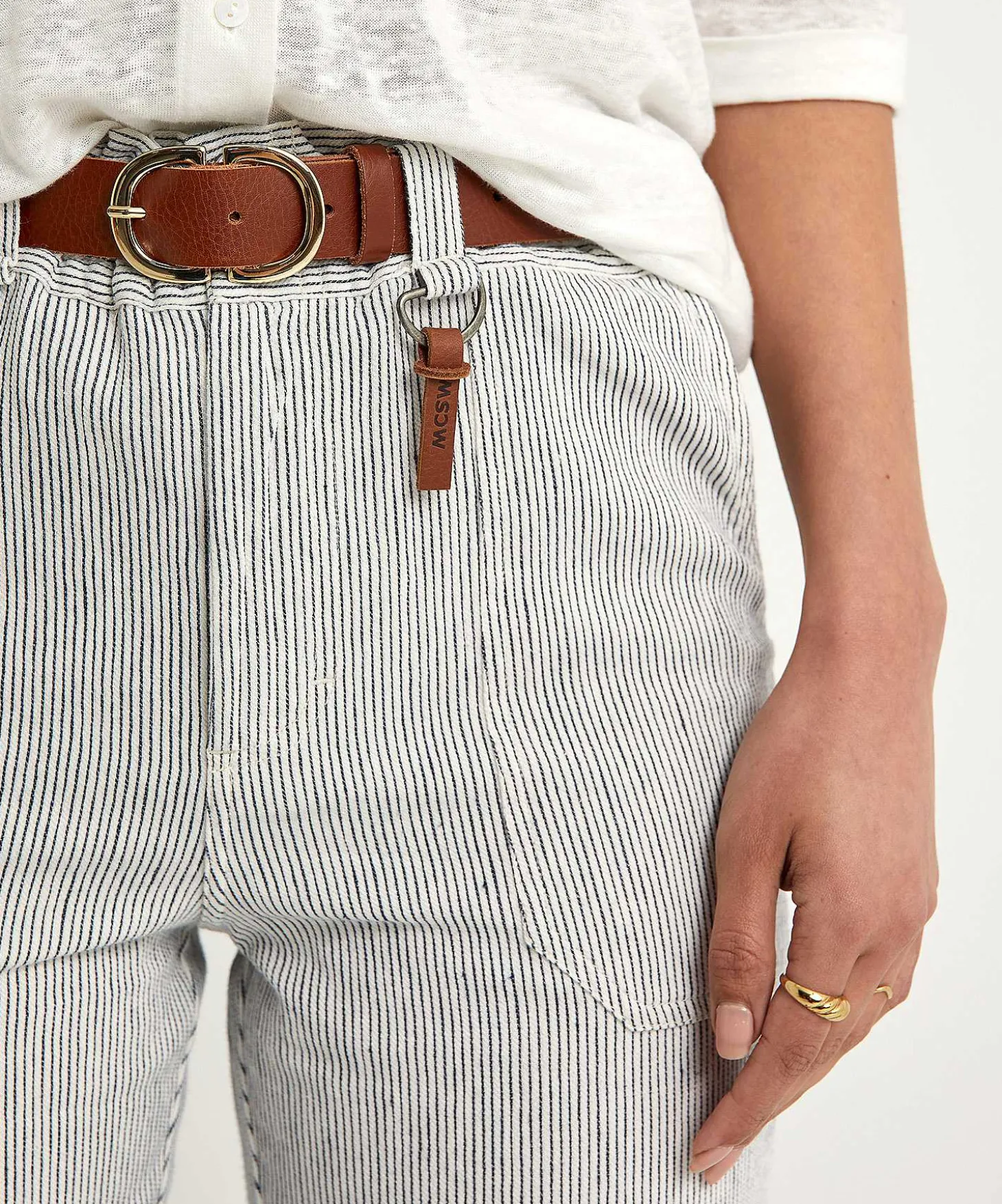 Pantalon Paperbag Moscu Con Rayas Margarita