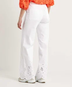 Pantalones Anchos Con Bordado Warri De Marc Cain