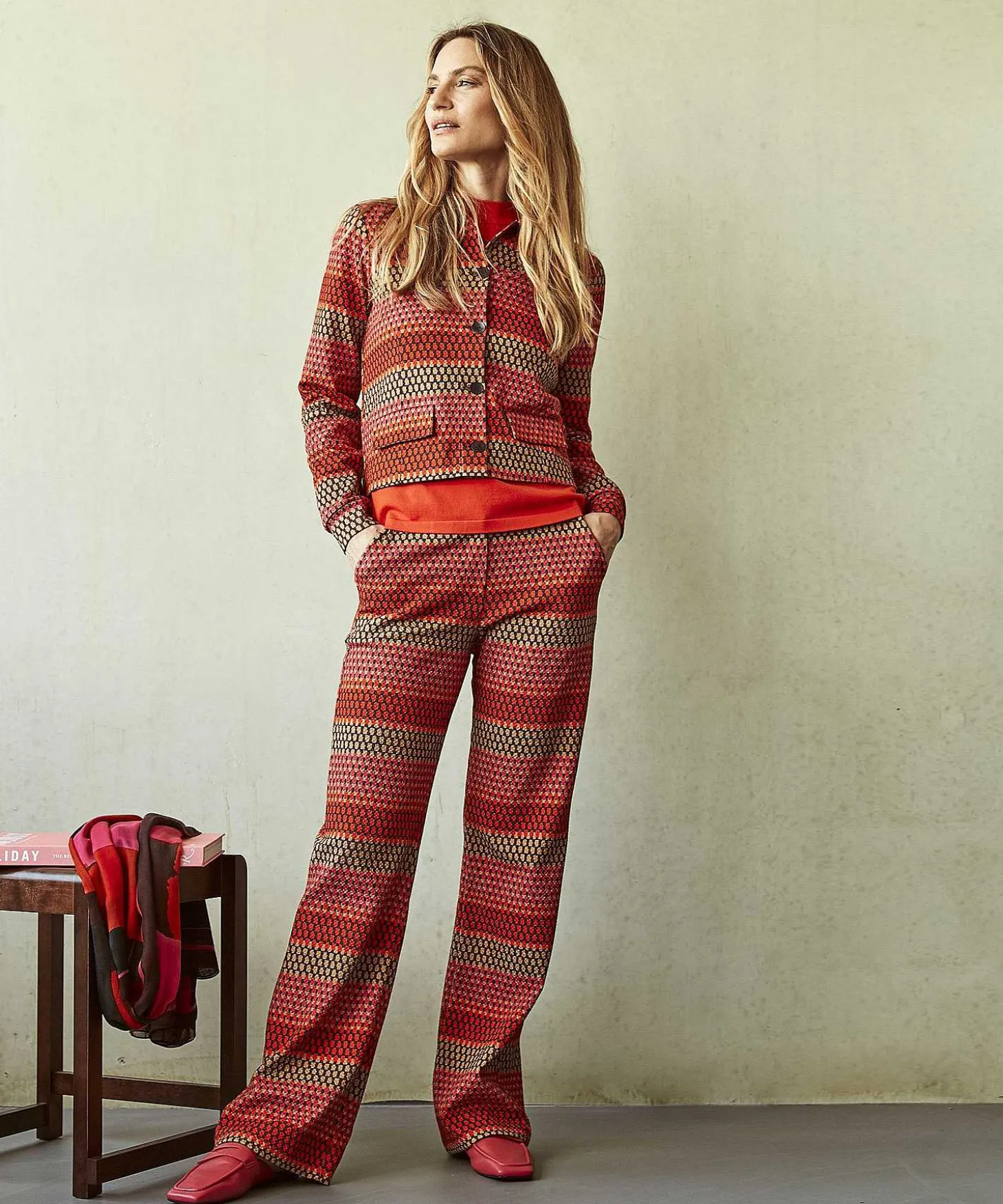 Pantalones Anchos Con Estructura Multicolor Kyra Ferris