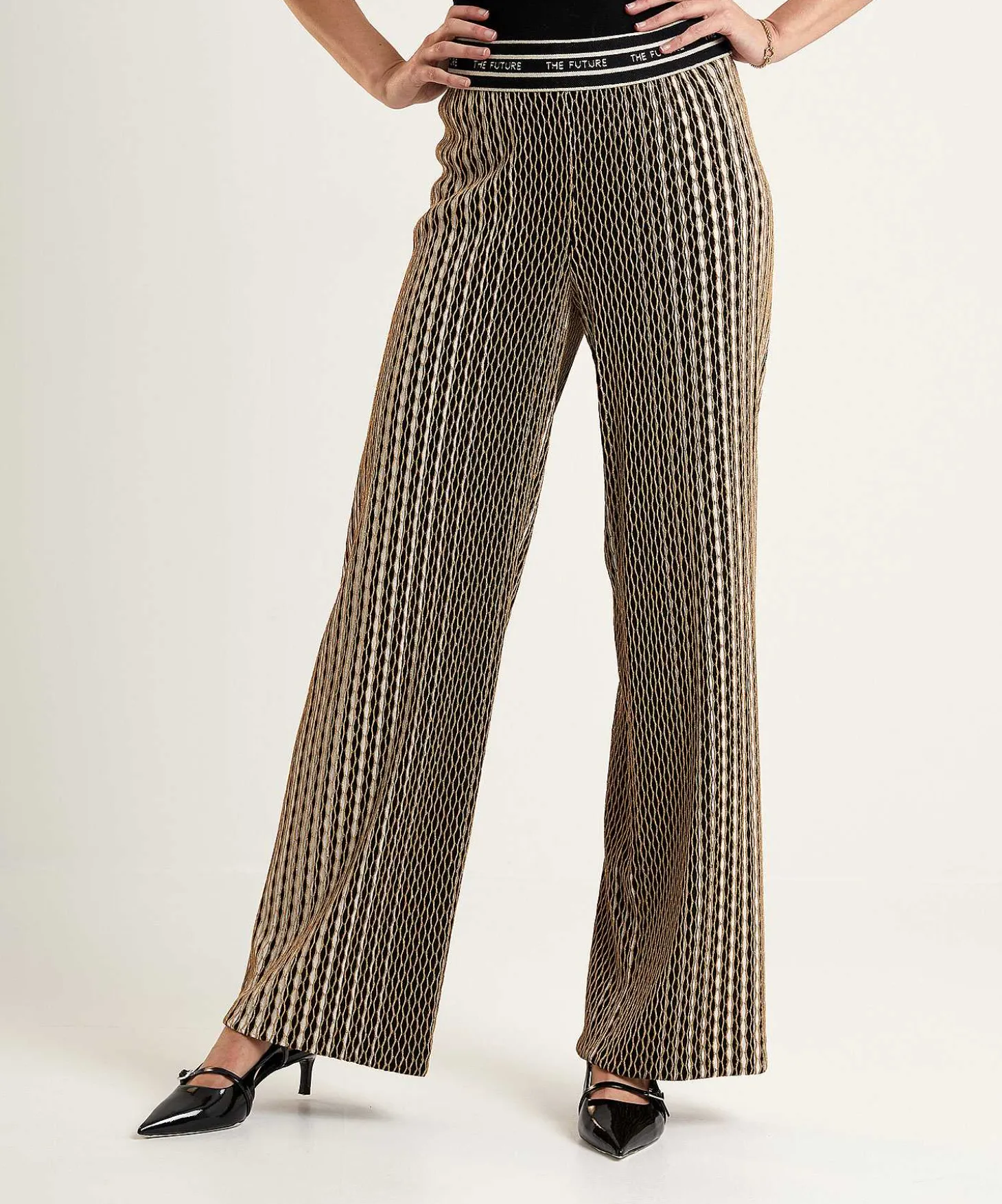 Pantalones Anchos Con Lurex Allison De Cambio